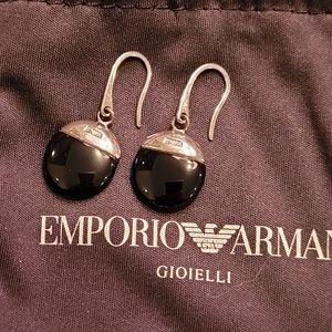 Beautiful Emporio Armani 925 Onyx Earrings